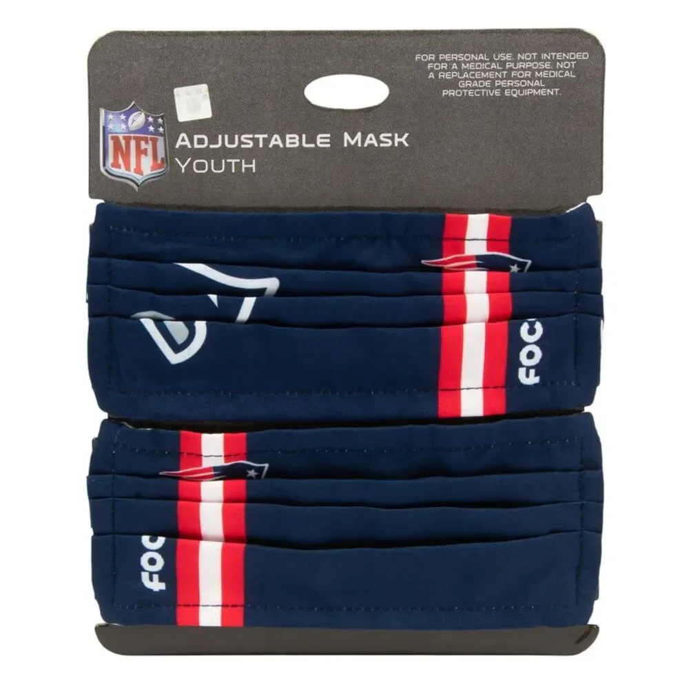 NFL New England Patriots Youth Adjustable Mask, 2 Pack